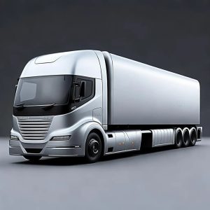 Extended modern electric truck with streamlined design, an eco-friendly urban transportation solution