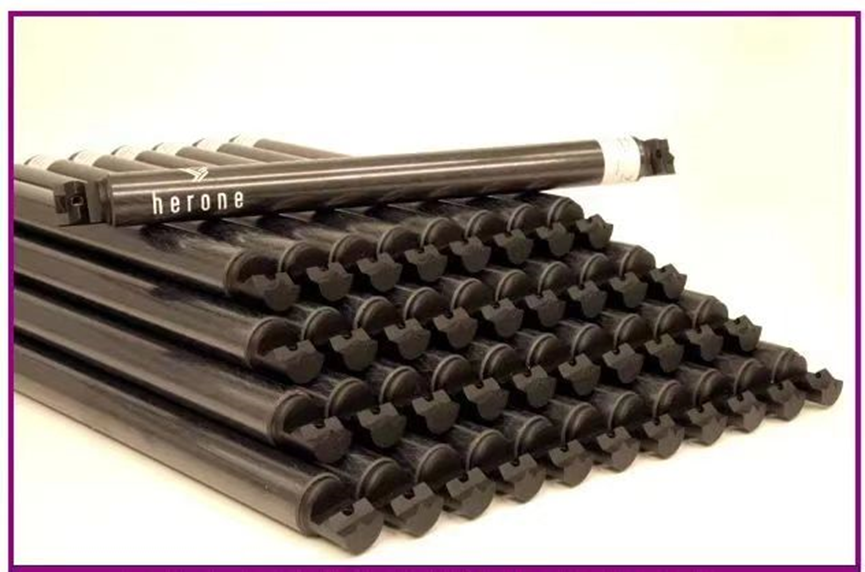 Figure 1 showcases rods of adjustable length that have been crafted using recycled thermoplastic composites.